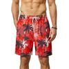 Enlision Costume Uomo Mare Costumi da Bagno Uomo Asciugatura Rapida Hawaiano Arancione Stampa Palma Pantaloncini Bermuda con Fodera in Rete per Piscina Surf Estive Spiaggia Vacanze Nuoto 2XL