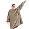 REDESS Felpa con cappuccio Blanket, coperta indossabile Sherpa oversize con maniche e tasca gigante, accogliente felpa con cappuccio per adulti bambini
