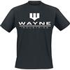BATMAN Wayne Industries Uomo T-Shirt Nero 100% Cotone Regular