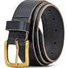 Ashford Ridge Cintura da uomo in pelle piena da 34 mm con fibbia color ottone - Nero XL