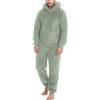 YOSUWOAI Pigiama da uomo lungo in pile teddy, tuta pigiama jumpsuit, coccoloso divertente, biancheria da notte invernale calda in peluche, tuta intera pigiama con cerniera, morbido completo casa