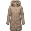 Marikoo Cappotto invernale da donna, caldo, trapuntato, lungo, con cappuccio, Karumikoo XVI XS-XXL, tortora grigio, L