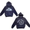 Silver Basic Uomo Donna Y2K Felpa con Cappuccio Star Pattern Harajuku Gothic Zipper Giacca Dark Academy Punk Top con Cappuccio a Manica Lunga Felpa Jacket M,Blu Navy-3