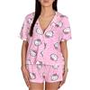 sarcia.eu Pigiama Cotone da Donna, Pigiama Estivo, Due Pezzi (Stitch, Hello Kitty, Marie, Bambi, Lion King, Minnie, Mickey) con Maniche Corte (IT, Testo, XXL, Regular, Regular, Hello Kitty)