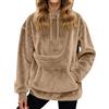 Fulidngzg Felpa Porta Gatto Donna con Cappuccio in Pile Caldo Felpa con Tasca per Cane Invernale Termica Felpe Felpata Elegante Leggera Oversize Primaverile per Uscite con Animali Domestici,Kaki,S