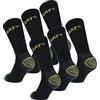 Caterpillar 6 Paia Calze Lavoro Metà Polpaccio - Scarpe Antinfortunistiche - Doppio Rinforzo Punta e Tallone - Spugna Cotone (Nero, 43-46)
