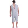 FERRUCCI COMFORT Ferrucci Pigiama Sanitario Smanicato con Pantalone Corto 1 Zip/Cerniera Dietro la Schiena Estivo - 9008/7 (Grigio, XL)