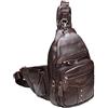 Xieben Vintage Borsa A Tracolla in Pelle Pacchetto Crossbody Per Uomo Single Shoulder Zaino Multiuso Cross Body Pack Daypack Outdoor Travel Coffee