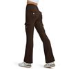 Libin Leggins Termici da Donna 29 Impermeabile Vita Alta Pantaloni Invernali in Pile Yoga Sportivi Felpati Trekking Felpati Leggings con Tasche, Marrone, XL