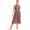 TiaoBug Abito da Ballo Donna Latino Americano Senza Maniche Vestito da Ballo Lirico Contemporaneo Strass Leotards da Danza Classica Moderna Costumi di Danza Samba Rumba Salsa