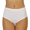 Risveglia i Sensi 6 Slip donna maxi a vita alta in cotone modal con bordo piatto senza elastico (7/XXL, Bianco)