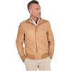 D'Arienzo Bomber in Pelle Uomo Beige Renna Giubbino Vera Pelle Alex Bottoni