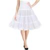 Hykiee Sottogonna Tulle Anni '50, Sottovesti a Trapezio Gonna Tulle Donna Vintage Rockabilly Sottoveste Lunga Bianca Nera per Abiti da Sposa Vaporosi Costumi di Halloween Cerimonia Battesimo