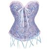 Shyllin Corsetto per Donne, Corpetto Top in Pizzo, Sexy Burlesque Overbust Corsetti Bustino Vintage Gotico Nero,Halloween Carnevale Natale balli feste (IT, Testo, L, Regular, Regular, Powder blue)