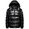 WAZHAKU Piumino lucido da uomo nero invernale caldo piumini cappotto impermeabile tinta unita giacca termica con cappuccio zip cappotto invernale parka invernale costumi escursionismo all'aperto