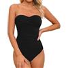 Generico Costume Contenitivo Donna, Costume da Bagno Intero Donna interi senza spalline per le donne controllo della pancia costumi a fascia dimagranti