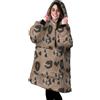 Novia Fluffy Plaid Felpa con Cappuccio, Coperta indossabile Donna Vestaglia Giacca Oversize Uomo Invernale Molto Calda in Pile e Interno agnellato Taglia Unica Animalier Beige