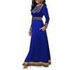 DOTBUY-SHOP Elegante Muslim Dress Woman Abaya Islamic Donna Maxi Moda Maniche Lunghe Girocollo Kaftan Caftan Dubai Vintage Casual Loose per Vita Quotidiana Plus Size