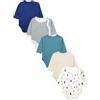 TupTam Body Neonato - Body Neonato 0-3 Mesi 5 Pezzi, Body Bambino Cotone 100%, Apertura Frontale, Unisex, strisce di orsi blu-beige, 68