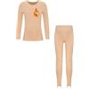 CHICTRY Completo Sportivo Bambina Tuta da Ginnastica Maglia Termica Fodera in Micro Pile Collant da Balletto Biancheria Intima Termica per Danza Classica B Nudo 11-12 Anni