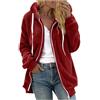 Generic Giacca maglione oversize da donna taglie forti - maglione lungo cappotti da donna - soprabito invernale in flanella trench plus size inverno Outwear soprabito cardigan lungo con tasche capispalla con