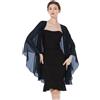 BEAUTELICATE Scialle Donna Elegante per Cerimonia Taglie Forti Chiffon Coprispalle Sheer Stola Donna per Matrimonio Estivo Sposa Abiti (Midnight Blue, Taglia Unica)
