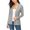 EXCHIC Donna Casuale Lunghe Maniche V Collo Aperto Fronte Maglia Cardigan (M, Grigio Chiaro)