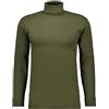 RAGMAN Maglietta da uomo basic a collo alto, a maniche lunghe, verde scuro, 393, S