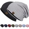HAMUNI Berretto Slouchy Beanie Hip-Hop Morbido Leggero da Corsa Berretto Respirabile ed Elastico Berretti da Nano per Adulti Berretto Chemio Berretto a Cranio per Uomini Donne, Taglia unica
