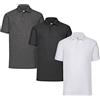 Fruit of the Loom Polo da uomo (confezione da 3), 1 x bianco + 1 x nero + 1 x dark heather + 1 x blocco note acquistabile, L