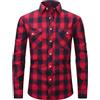 Casey Kevin Camicia Flanella Uomo Quadri Manica Lunga Bottoni Casual Camicie con 2 Tasche Button Down Regular Fit