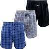 Kacouni 3 Paia Boxer Larghi Uomo 100% Cotone Maglieria Morbido Confortevole Traspirante Boxer a Pantaloncino (XXL, 3X Mix01(Nero/Blu Plaid))