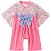 Generisch Neonato Ragazza Floreale Primavera Estate Manica Lunga Papillon Kimono Giapponese 1 Pz Tutina Tuta Costume Giapponese Abbigliamento Estivo Bambino Ragazza