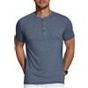 COOFANDY Henley Shirt Camicia da Uomo Tshirt a Maniche Corte con abbottonatura Henley T-Shirt Maglietta Estiva Casual Tshirt Basic Colletto Henley