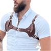 Ruarby Moda Punk Cintura Petto Regolabile Lingerie Cintura Harness Uomini Bretelle Imbracatura Marrone PU Corpo In Pelle Per Gli Uomini Fiducia Aumentare Accessorio, Marrone scuro, Taglia unica