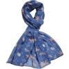GFM® Sciarpa da donna con stampa di gatti per primavera ed estate, Blu, L