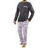 sesto senso Pigiama Uomo Cotone Lungo 100% Cotone Biancheria Invernale da Notte Pigiami Due Pezzi Lingerie Maniche Lunghe Pantaloni Lunghi M Auto da Corsa 2660-09 Grafite