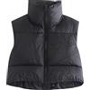Peuignao Gilet Imbottito Donna Corto Gilet Trapuntato Smanicato Donna Giubbotto Giubbino Giacchetto Smanicato Cappotto Donna Gilet Imbottiti Puffer Giacca Senza Maniche Donna Caldo Inverno Casual Moda Nero L