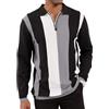CTU Polo da uomo alla moda vintage a righe camicie da golf casual a maniche lunghe