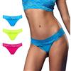 FOCENZA Perizoma Donna in Microfibra con Pizzo | 3 Pezzi | Vari Colori