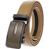 Anopo Cintura Uomo in Pelle Vera con Fibbia 3.1mm Marrone Giallastro 125CM