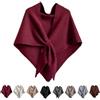 Generico Donna Scialle,Scialle Triangolare Multifunzionale Per Donne,Moda Calda E Accogliente Sciarpa A Maglia,Leggera Da Viaggio Casual Tinta Unita Poncho (Rosso)
