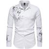 Kobilee Camicia No Stiro Uomo Regular Elasticizzata Camicia Bianca Slim Fit Fantasia Camicia Seta Taglie Forti Manica Lunga Camicia Elegante da Cerimonia Fiori Abito Trasparente