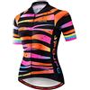 WeimoMonkey Maglia da Ciclismo Estiva da Donna, Camicia da Bici da Strada MTB, Top da Bici da MTB, Strisce rosa., 3XL