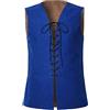 GRACEART Gilet Uomo Rinascente in Pelle Scamosciata con Coulisse Reversibile Medievale Pirata Gotico (Solo Gilet), XL