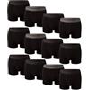 Bonjour Boxer Aderente per Uomo, Pacco da 12 (Nero)(XL)