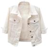 dPois Giacche di Jeans da Donna con Tasche a Maniche 3/4 Giacca in Denim Bianco M
