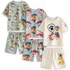 Paw Patrol Set Pigiama Boys Verde Chiaro, Grigio e Crema | Confezione Multipla da 3 Indumenti da Notte a Maniche e Gambe Corte | Abbigliamento da casa con Stampa di Chase, Marshall, Skye e Rubble
