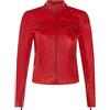 Infinity Leather Giacca Classica Rossa da Donna in Vera Pelle Slim Fit da Motociclista 2XL