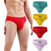wirarpa Slip Uomo Microfibra Mutande Elastico Pacco da 4 Multicolor Taglia S